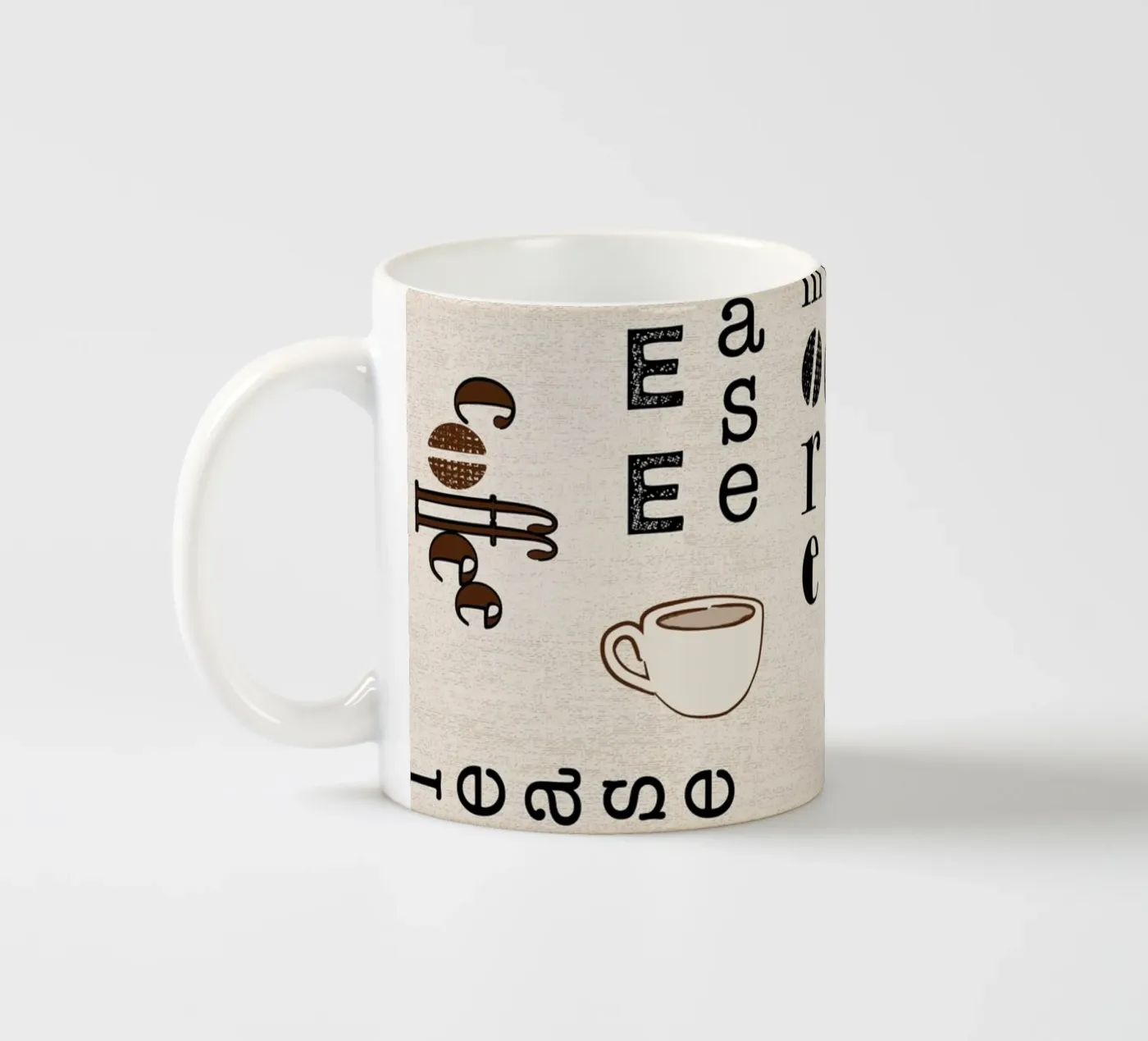 Coffee quotes pattern ceramic mug by Art by Susana Miranda ilustración