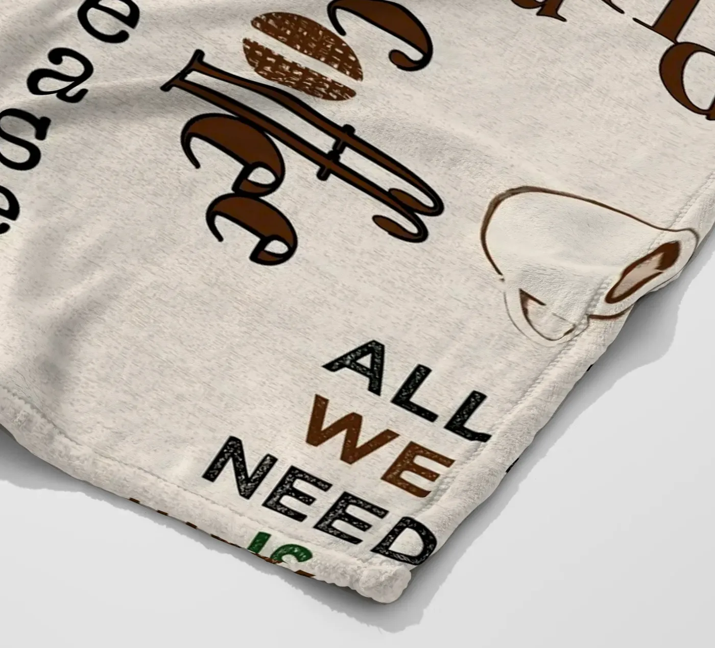 Koffie citaten patroon fleecedeken van Art by Susana Miranda ilustración