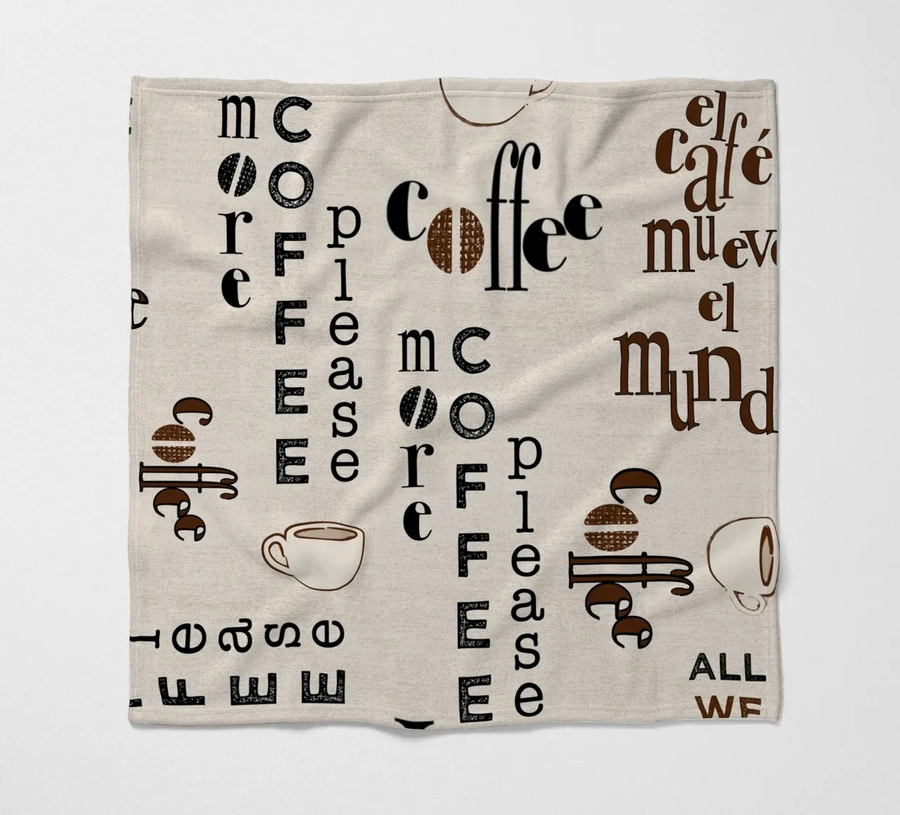 Coffee quotes pattern Fleecedecke von Art by Susana Miranda ilustración