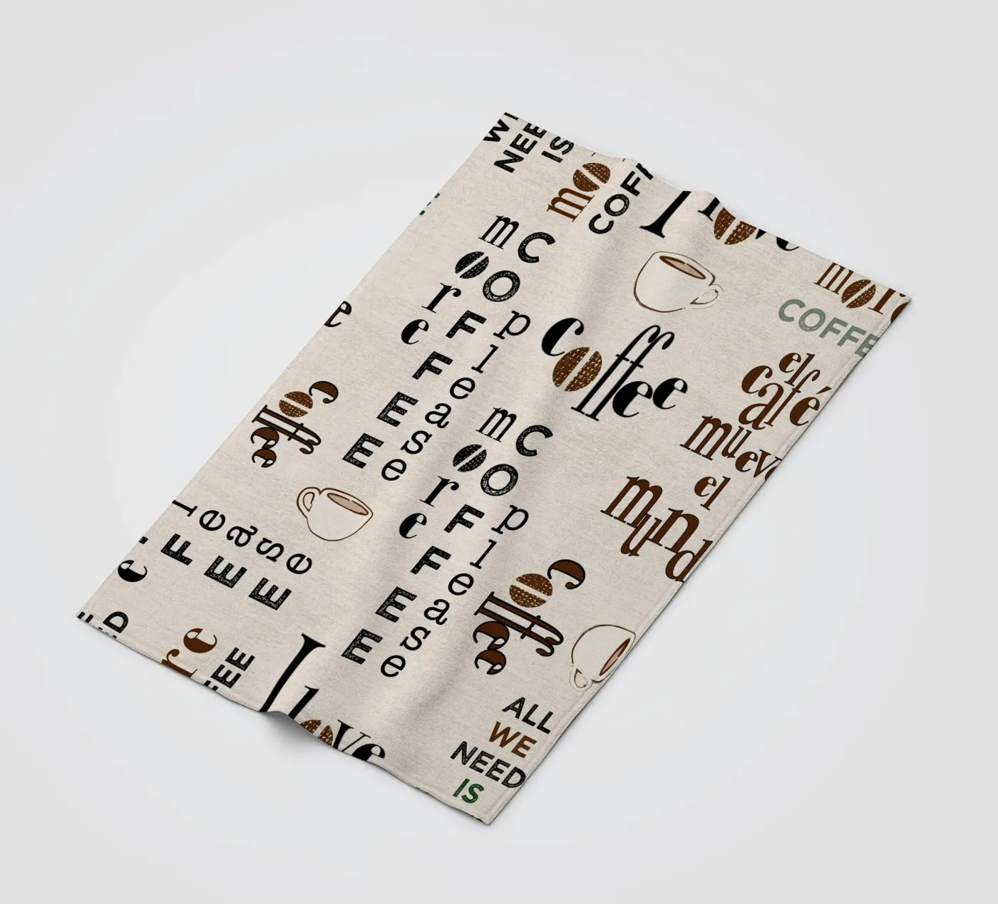 Koffie citaten patroon fleecedeken van Art by Susana Miranda ilustración