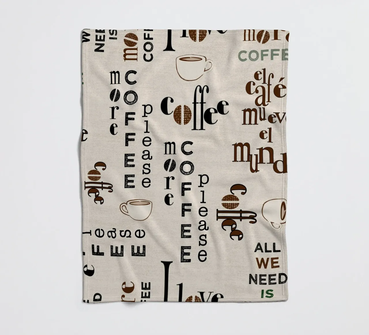 Coffee quotes pattern Fleecedecke von Art by Susana Miranda ilustración