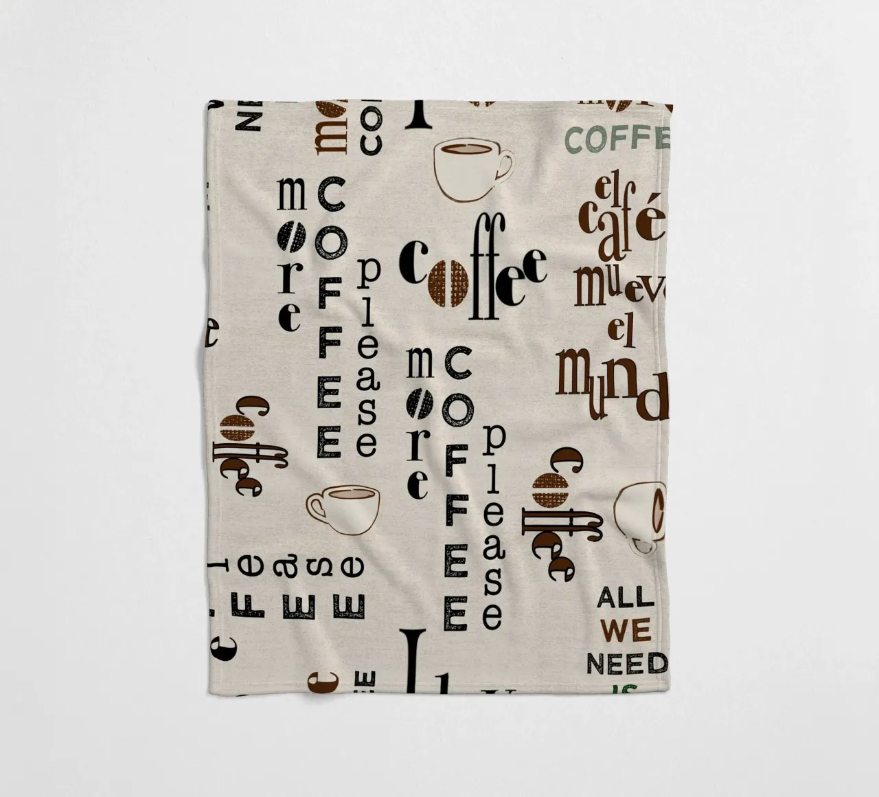 Coffee quotes pattern Fleecedecke von Art by Susana Miranda ilustración