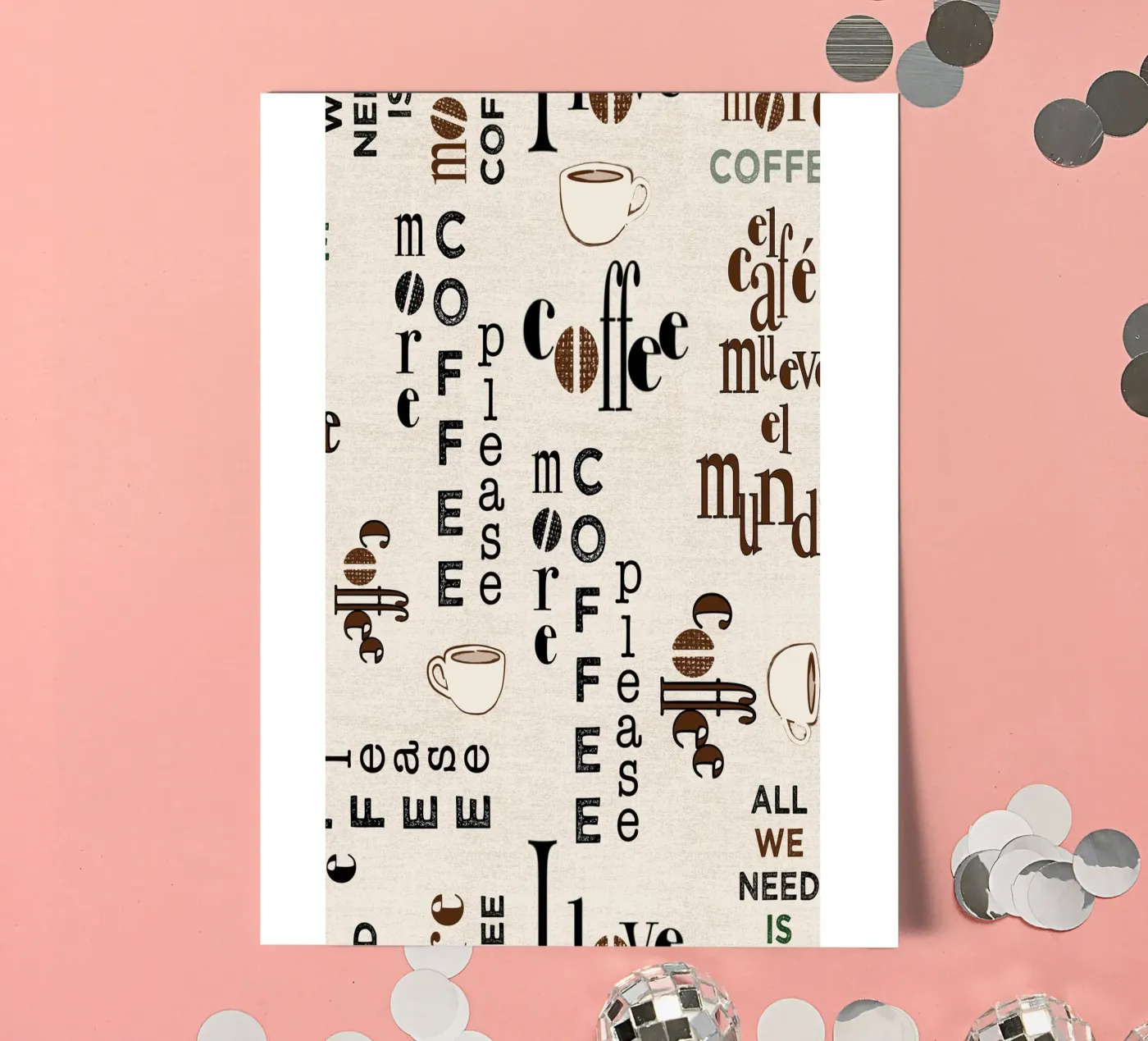 Coffee quotes pattern sticker sheet by Art by Susana Miranda ilustración