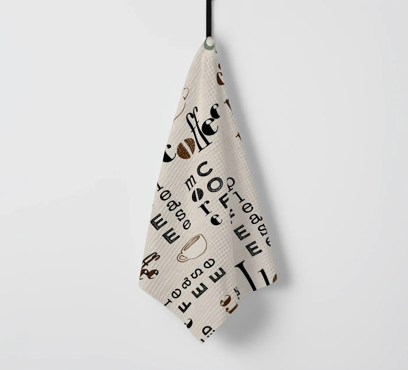 Coffee quotes pattern tea towel by Art by Susana Miranda ilustración