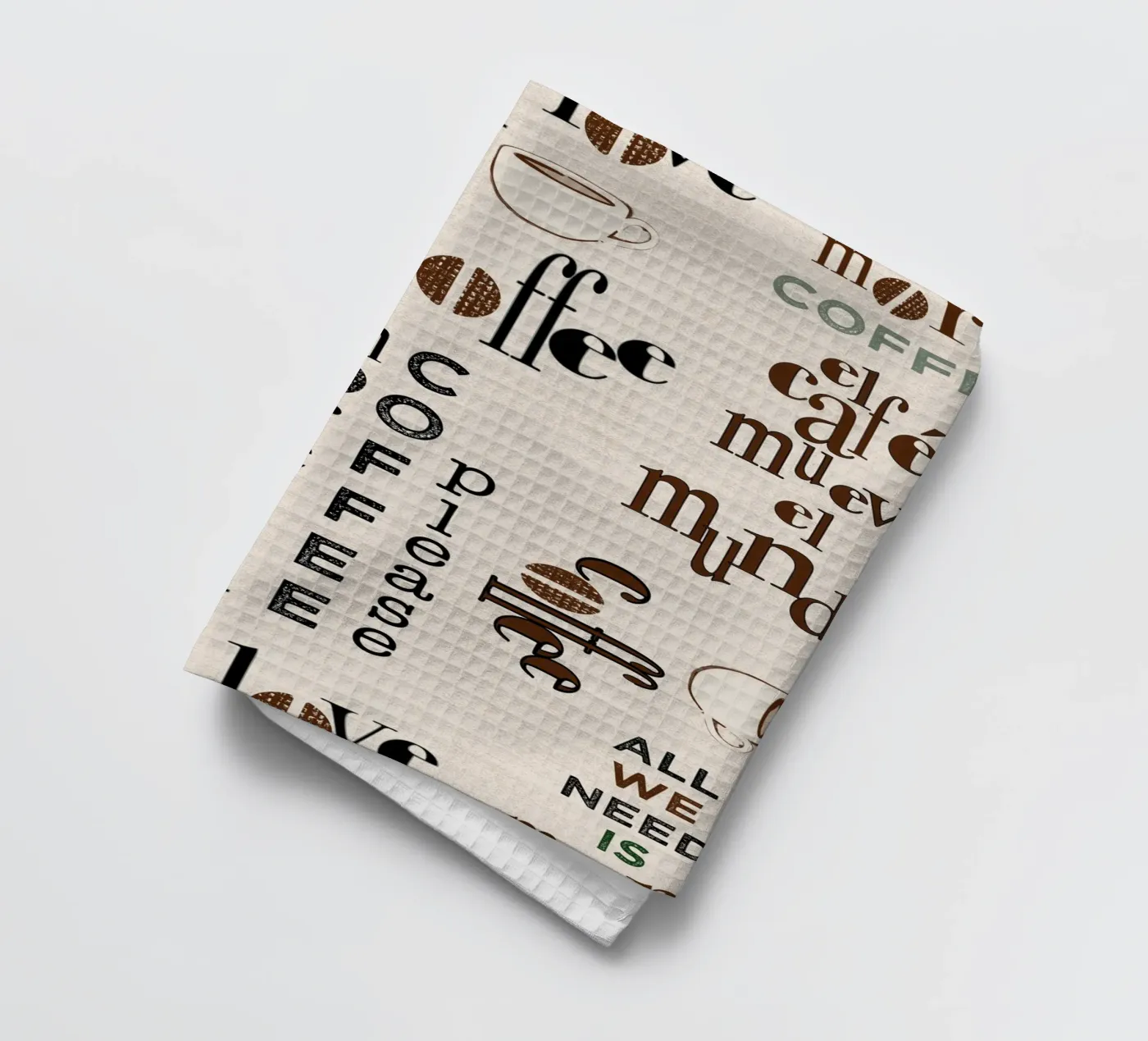 Coffee quotes pattern tea towel by Art by Susana Miranda ilustración