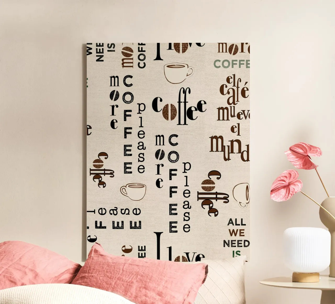 Coffee quotes pattern canvas by Art by Susana Miranda ilustración