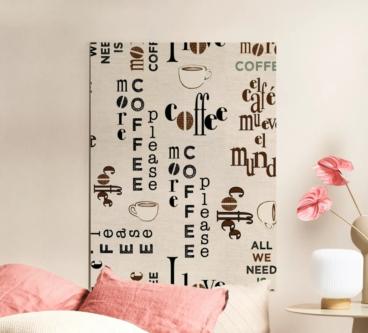 Coffee quotes pattern poster by Art by Susana Miranda ilustración