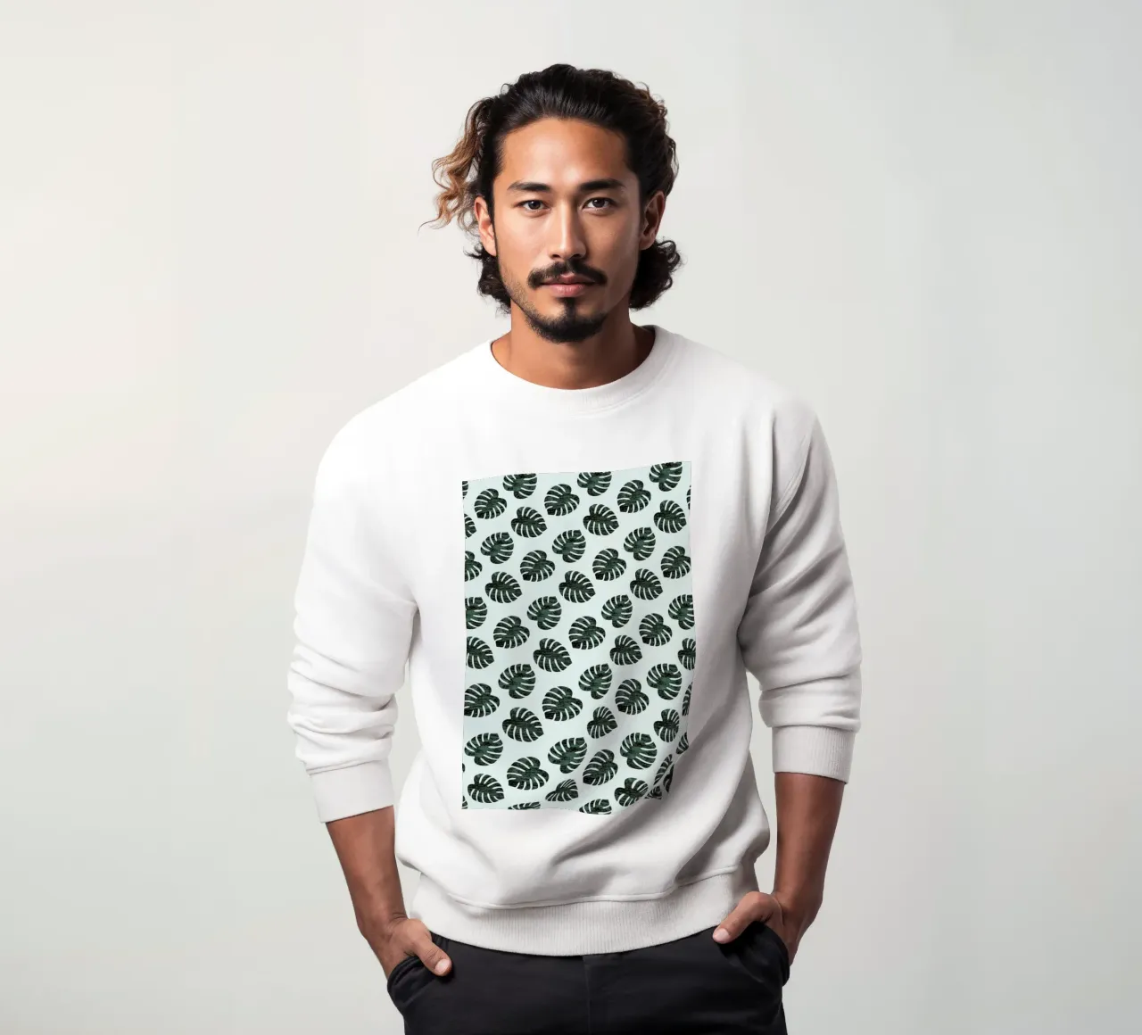 Monstera Pattern sweatshirt by Karin Bijlsma