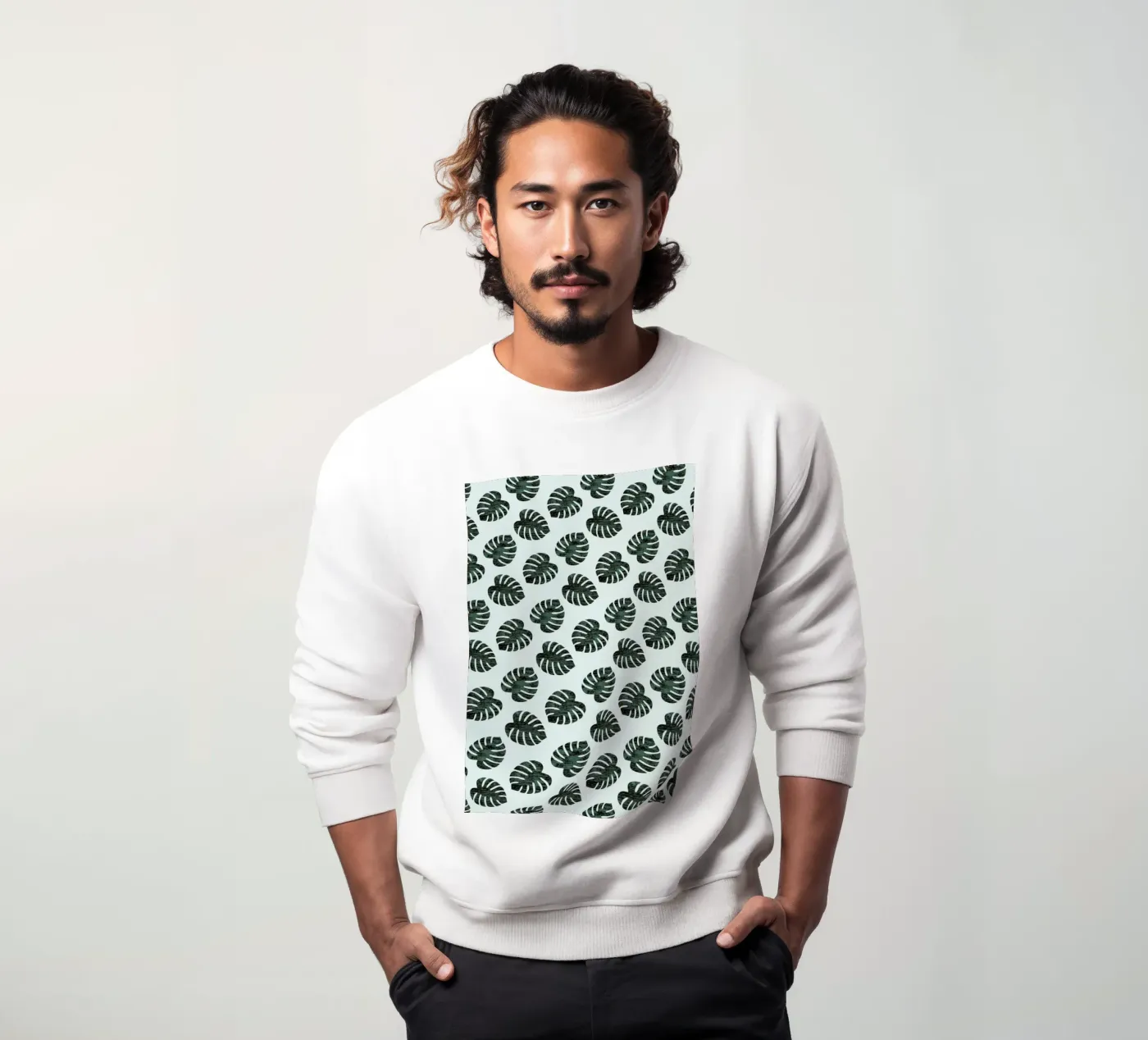 Monstera Pattern sweatshirt by Karin Bijlsma