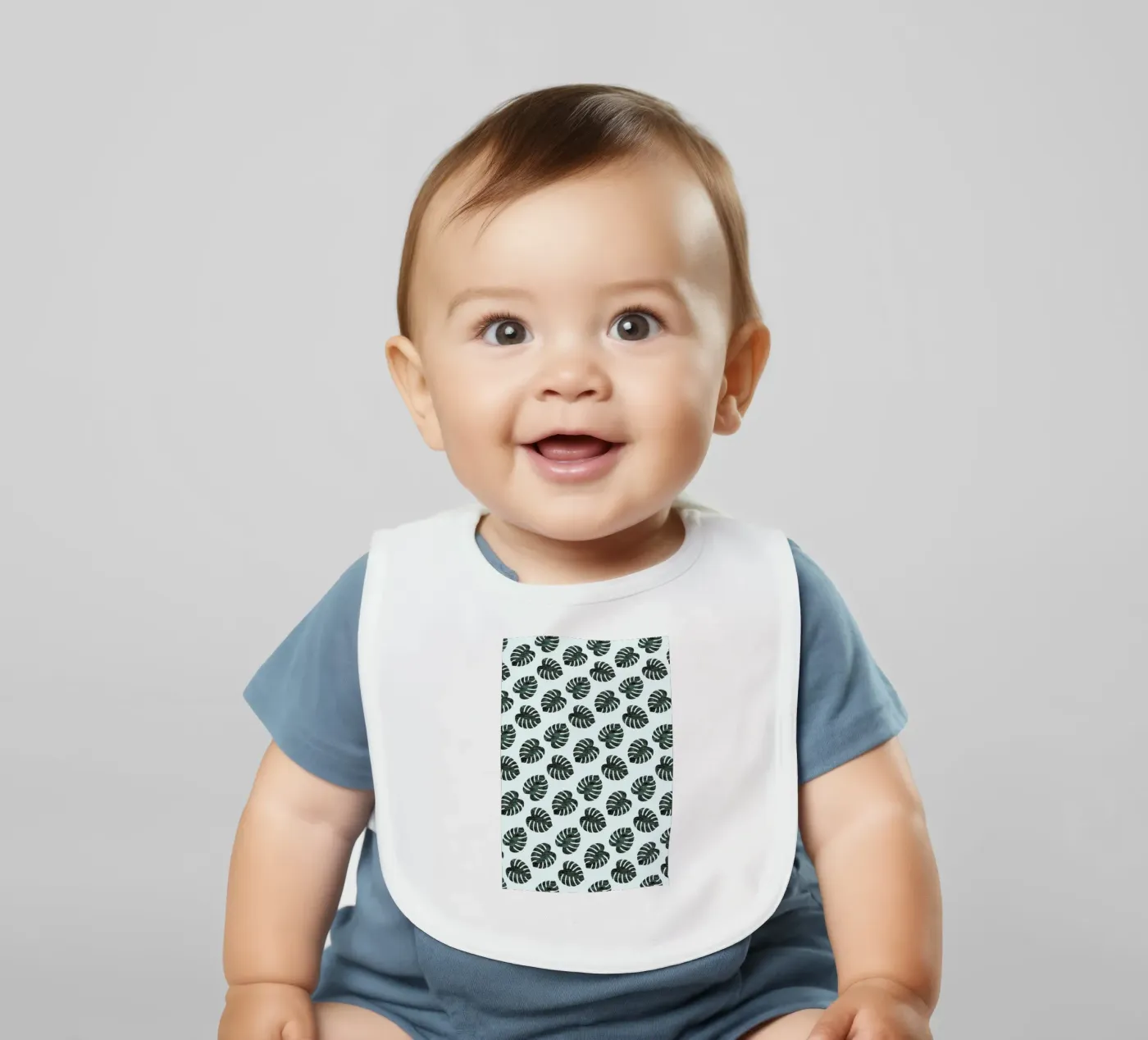 Monstera Pattern Babylätzchen von Karin Bijlsma