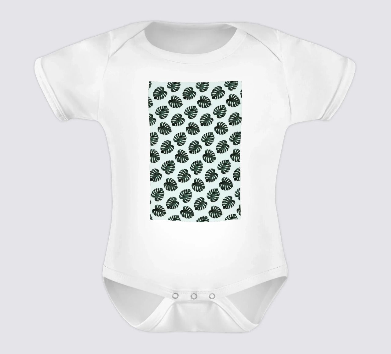 Monstera Pattern body neonato maniche corte da Karin Bijlsma