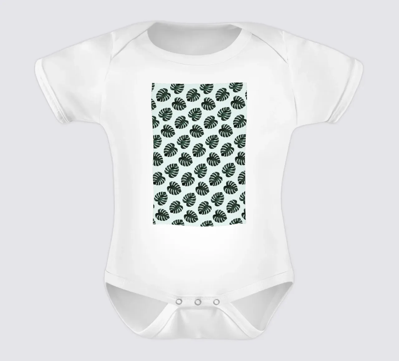 Monstera Pattern body neonato maniche corte da Karin Bijlsma