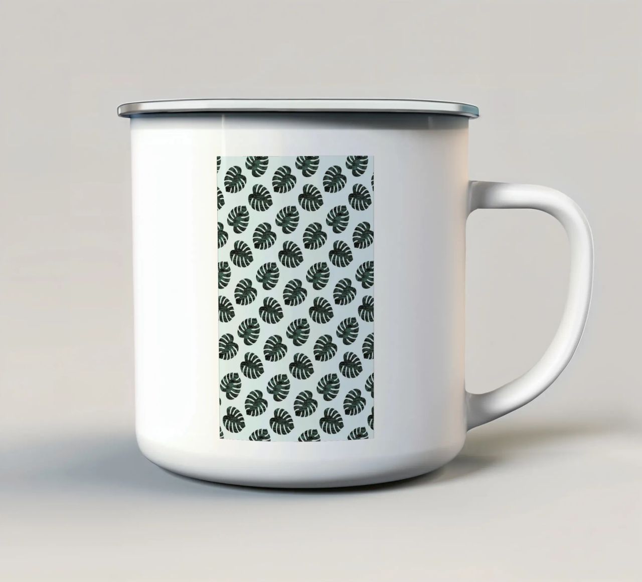 Monstera Pattern tazza in smalto da Karin Bijlsma