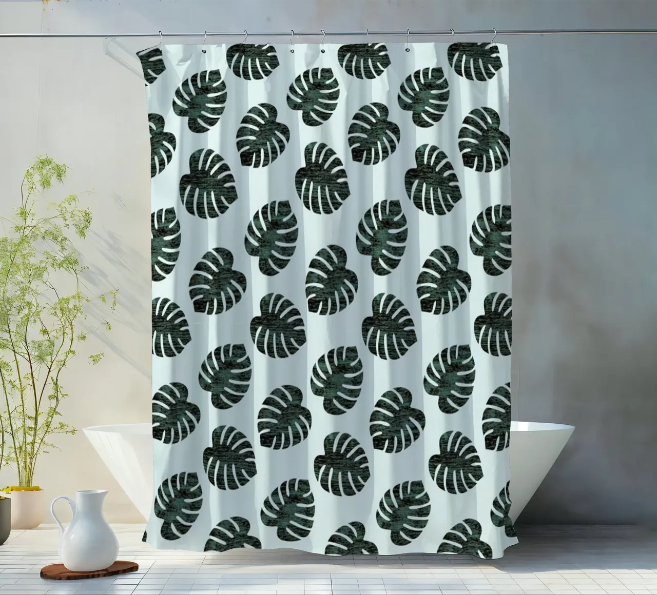 Monstera Pattern Duschvorhang von Karin Bijlsma