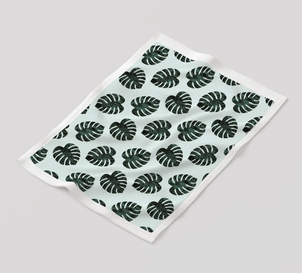 Monstera Pattern fleece blanket by Karin Bijlsma