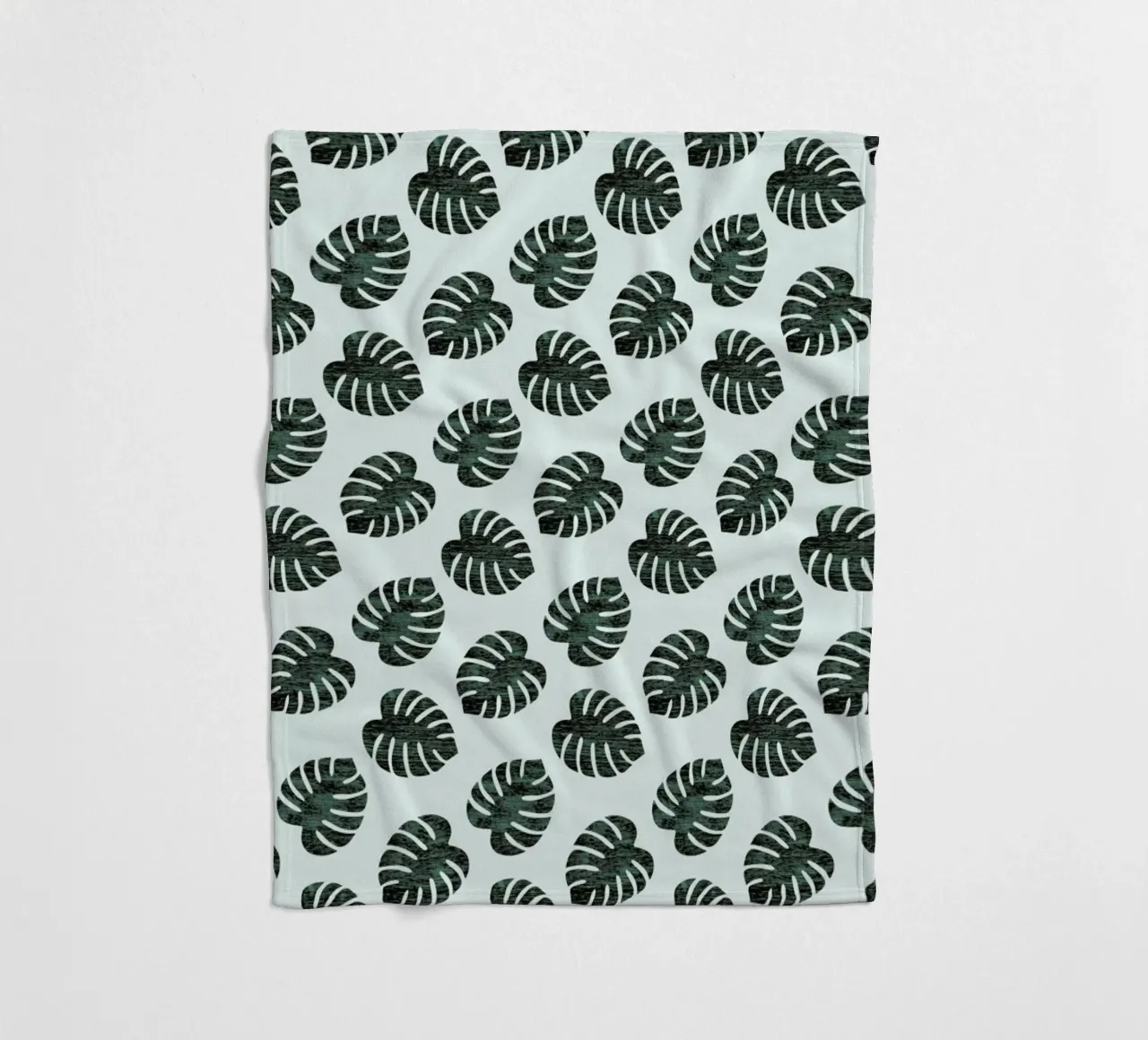 Monstera Pattern fleece blanket by Karin Bijlsma