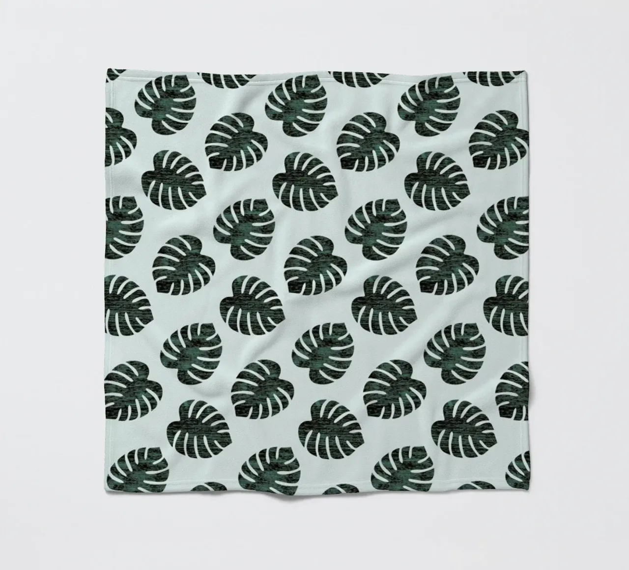 Monstera Pattern fleece blanket by Karin Bijlsma