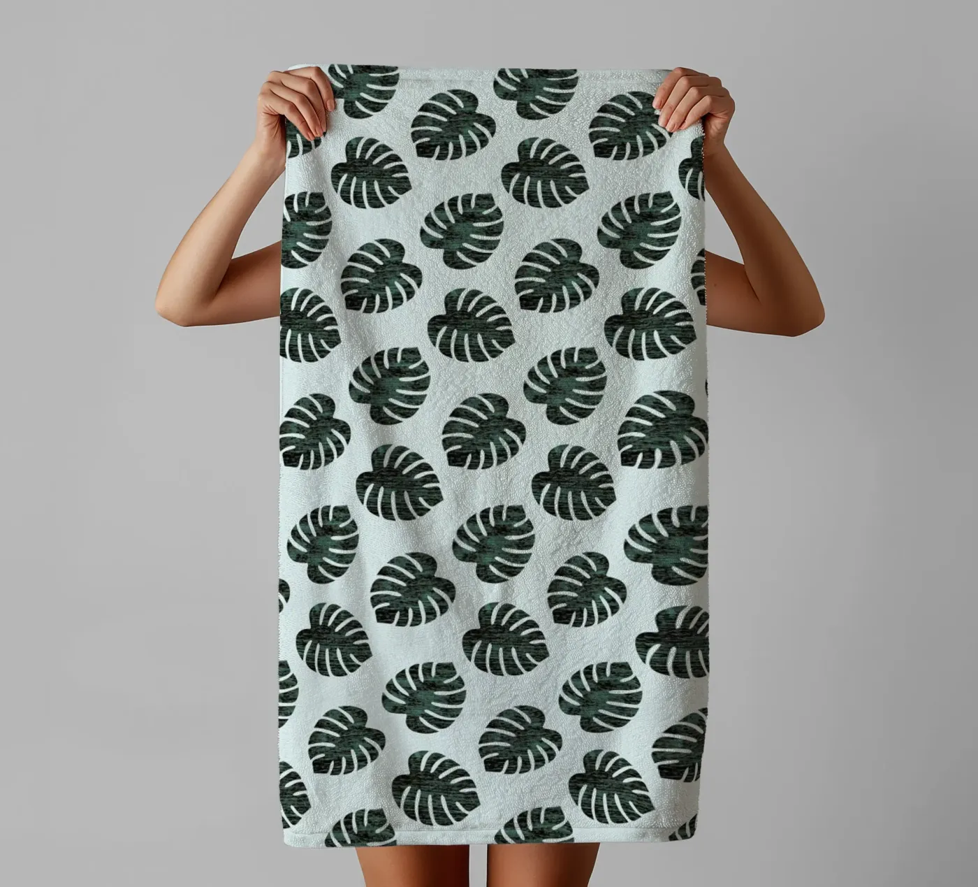 Monstera Pattern badhanddoek van Karin Bijlsma