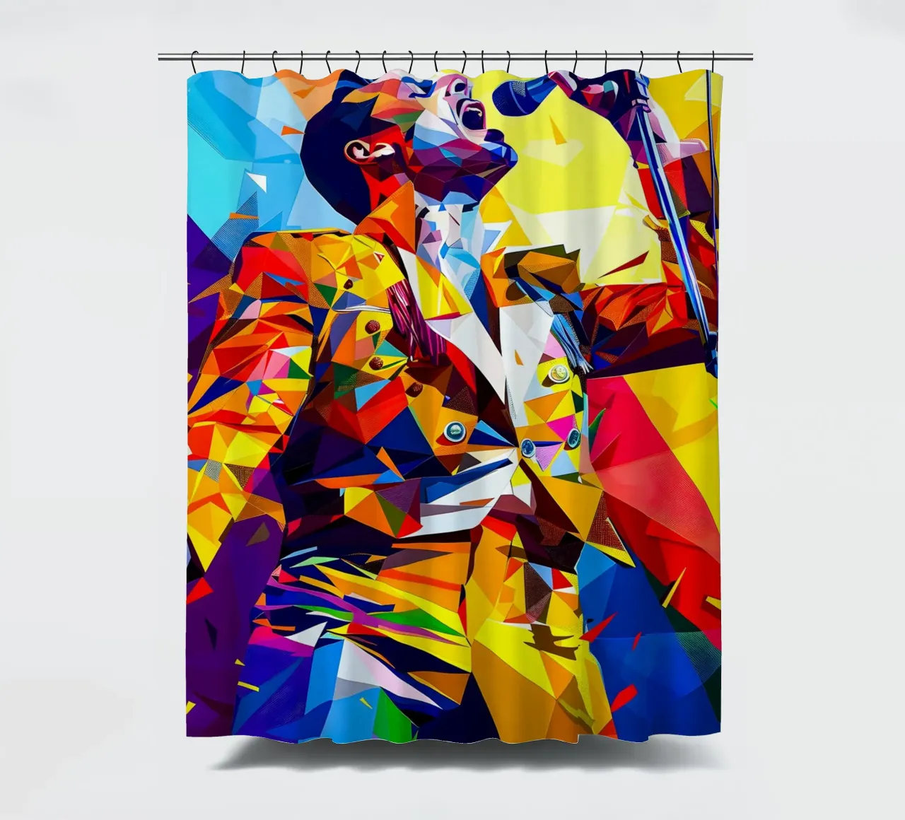 Freddie Mercury shower curtain by HopeStudio