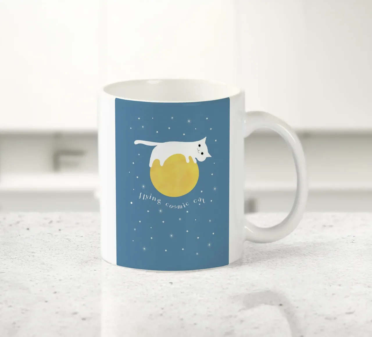 Flying cosmic cat tazza in ceramica da natural neutral