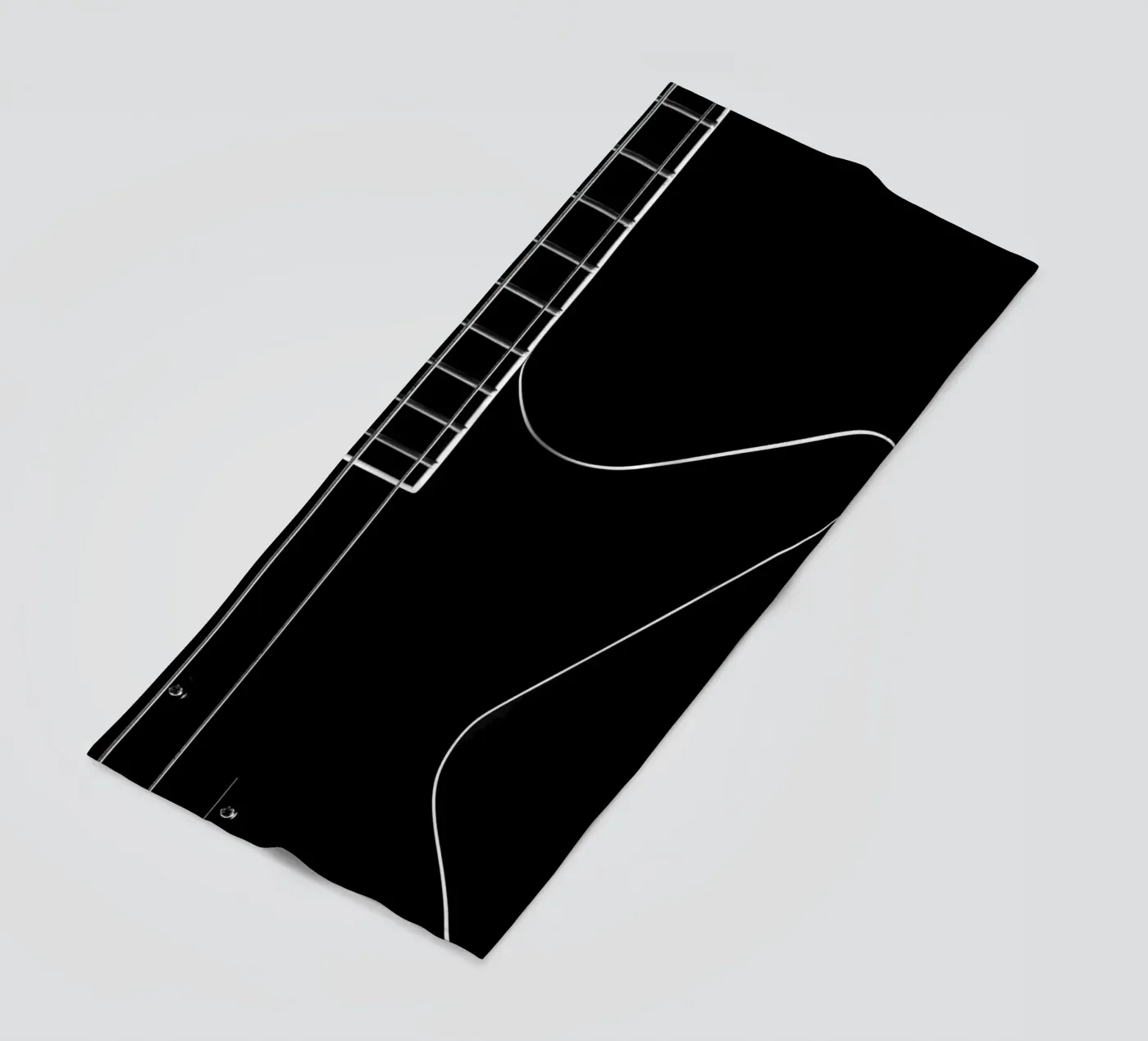 Black bass guitar beach towel by anderm