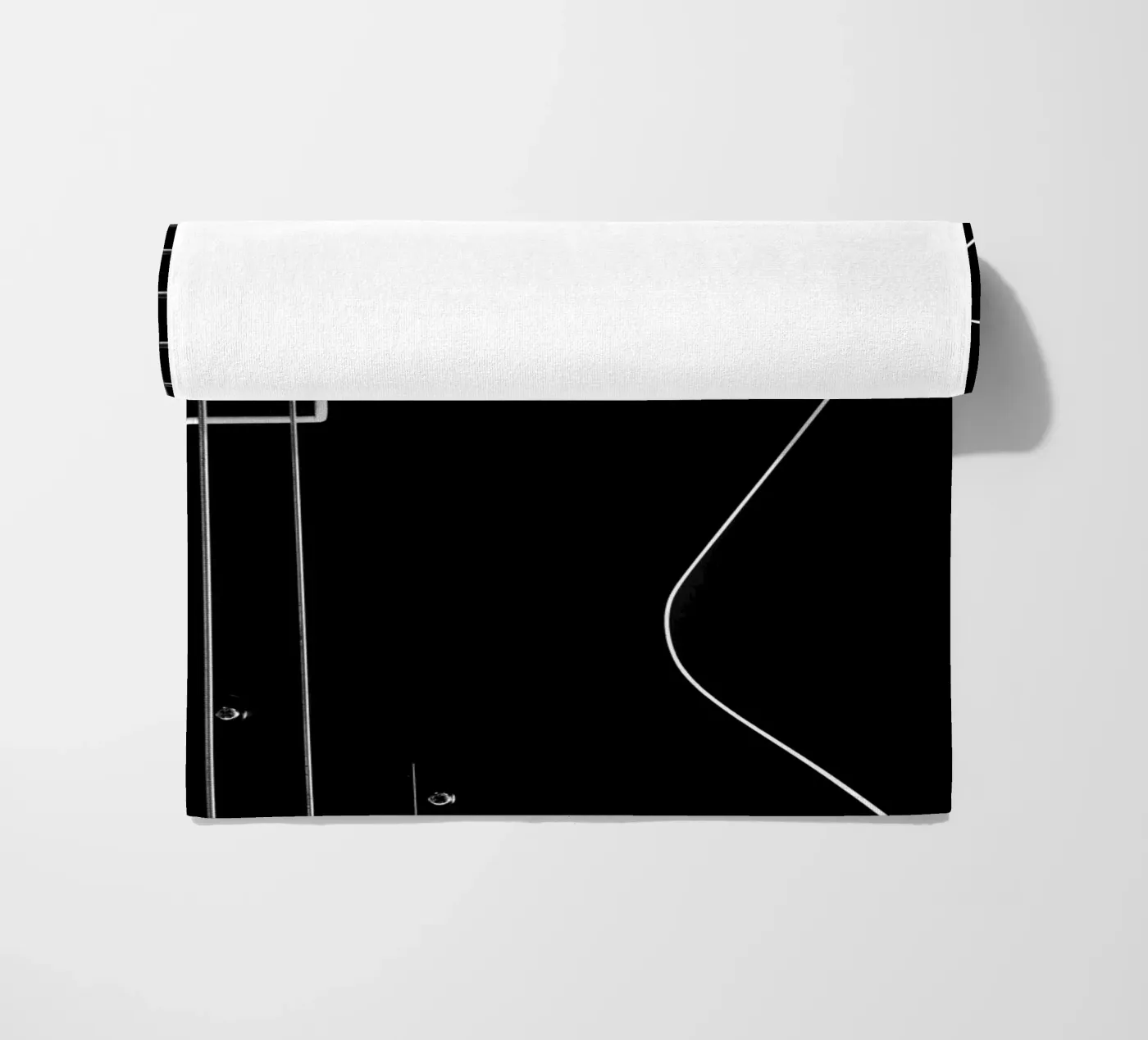 Black bass guitar beach towel by anderm