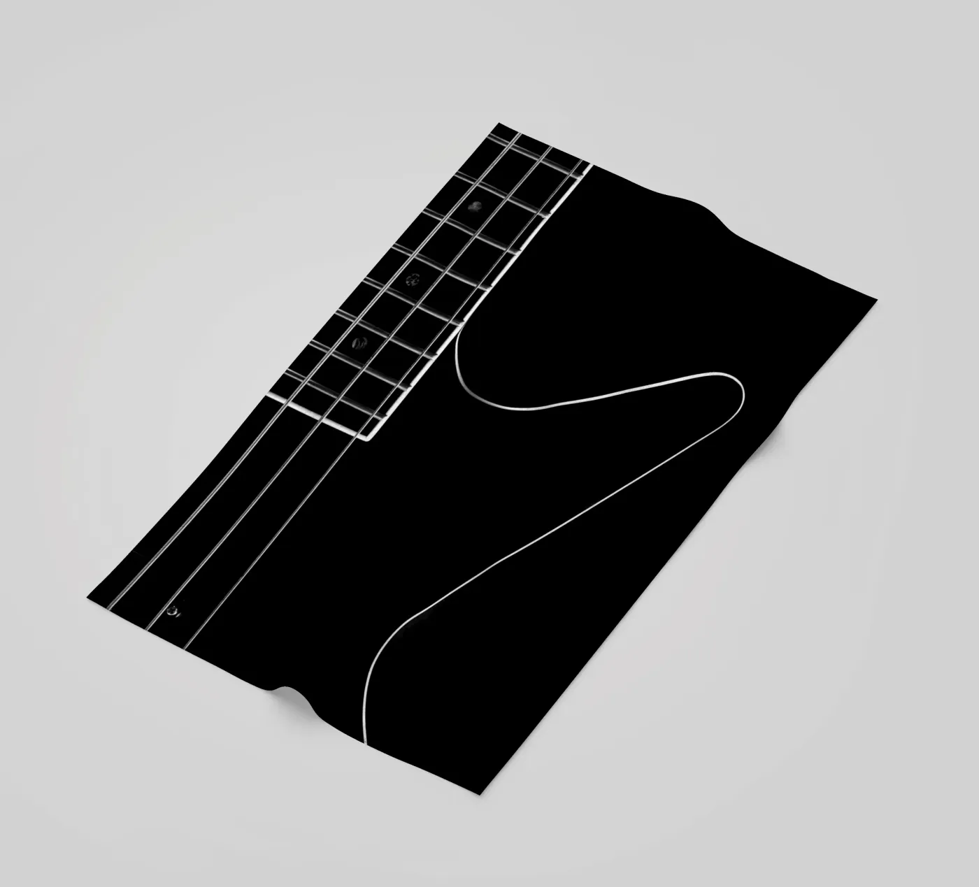 Black bass guitar beach towel by anderm