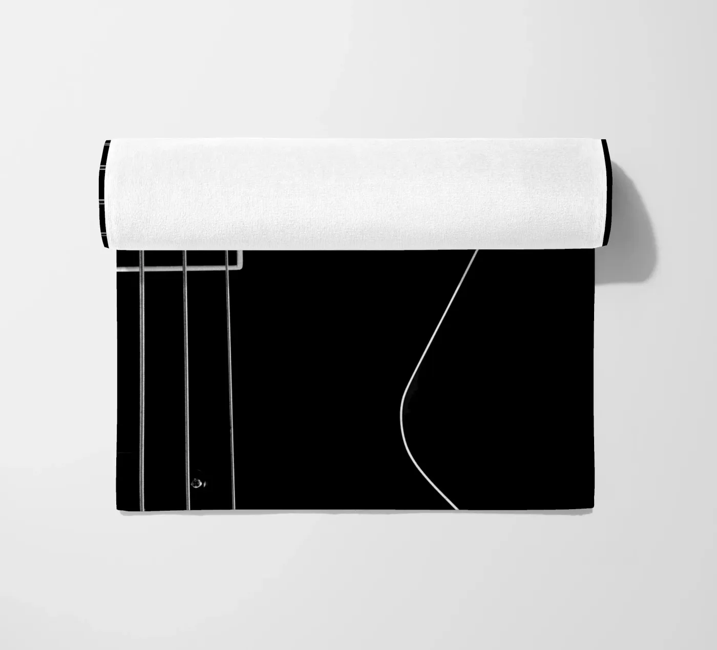 Black bass guitar beach towel by anderm