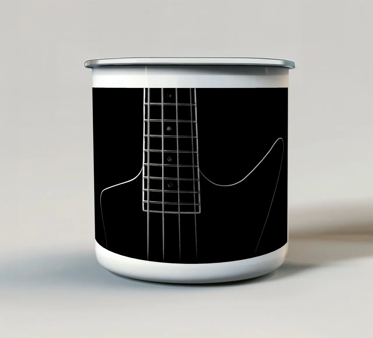 Basso nero tazza in smalto da anderm