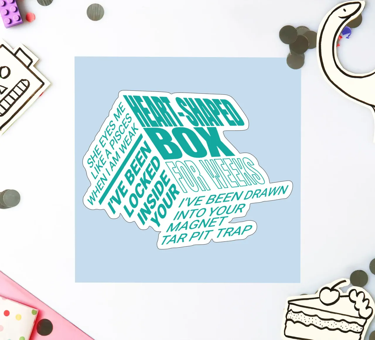 Heart-Shaped Box sticker by Gunawan Rb