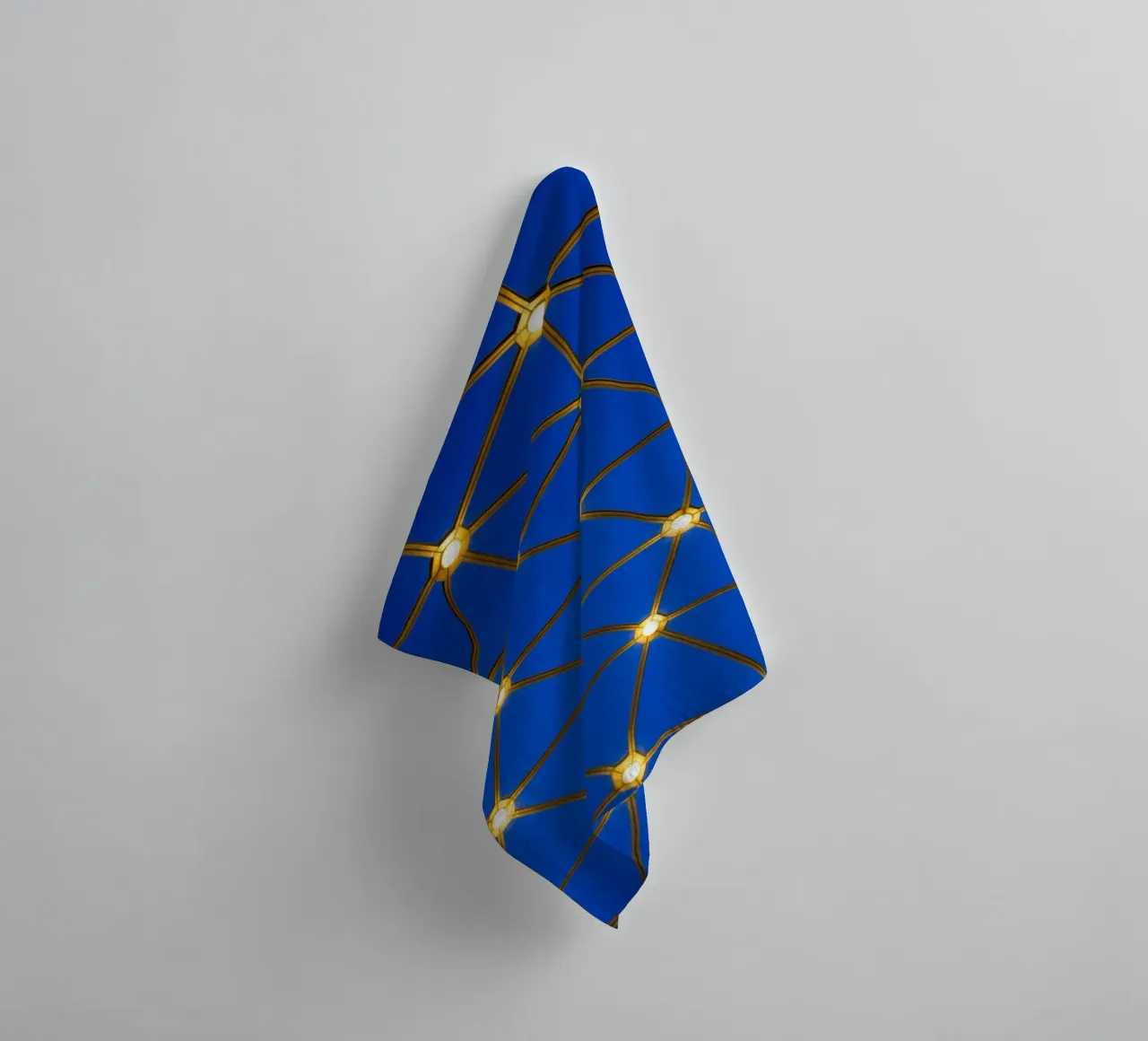 Lampade su sfondo blu asciugamano da bagno da anderm