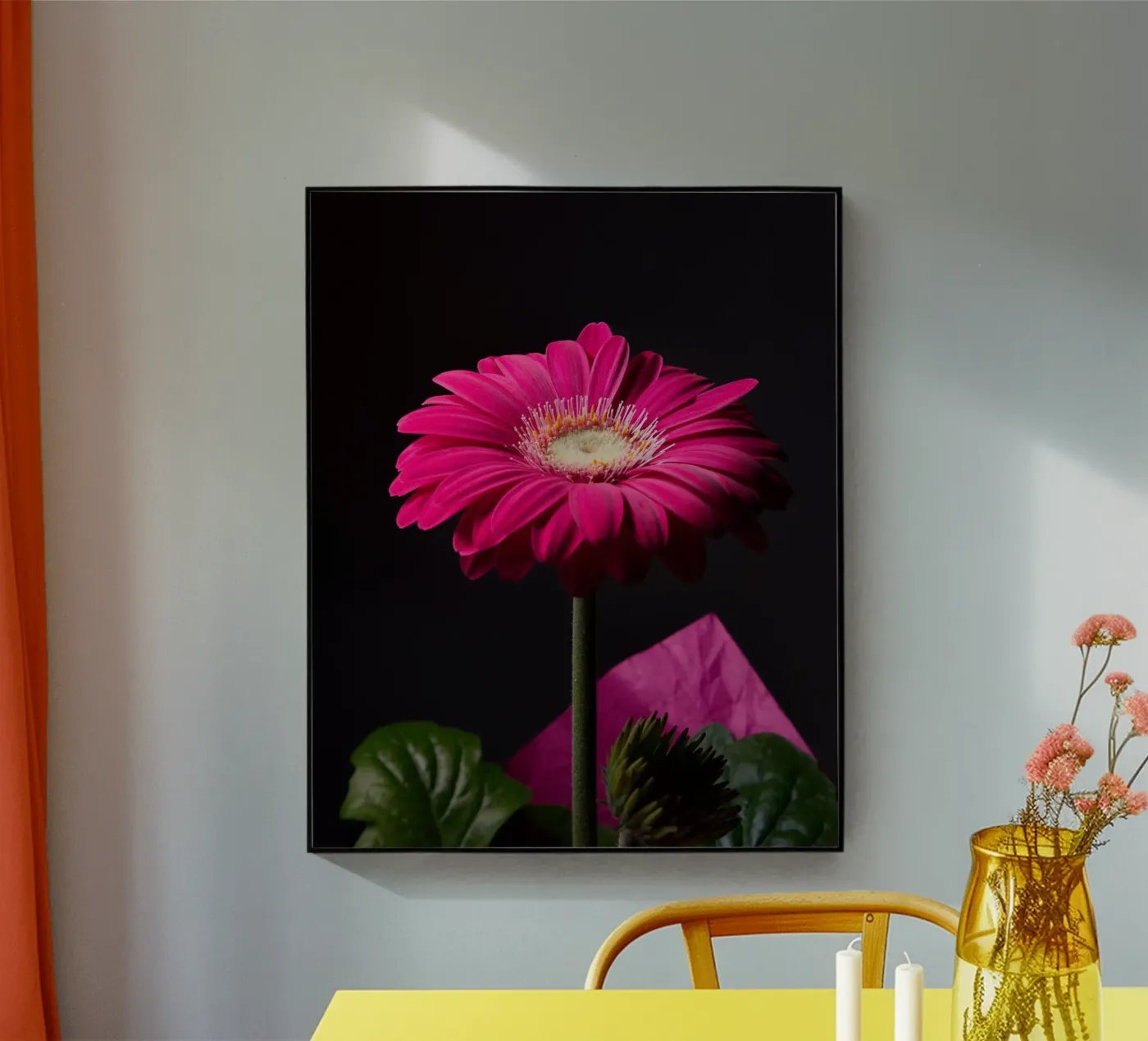 Purple gerbera plexiglas de anderm