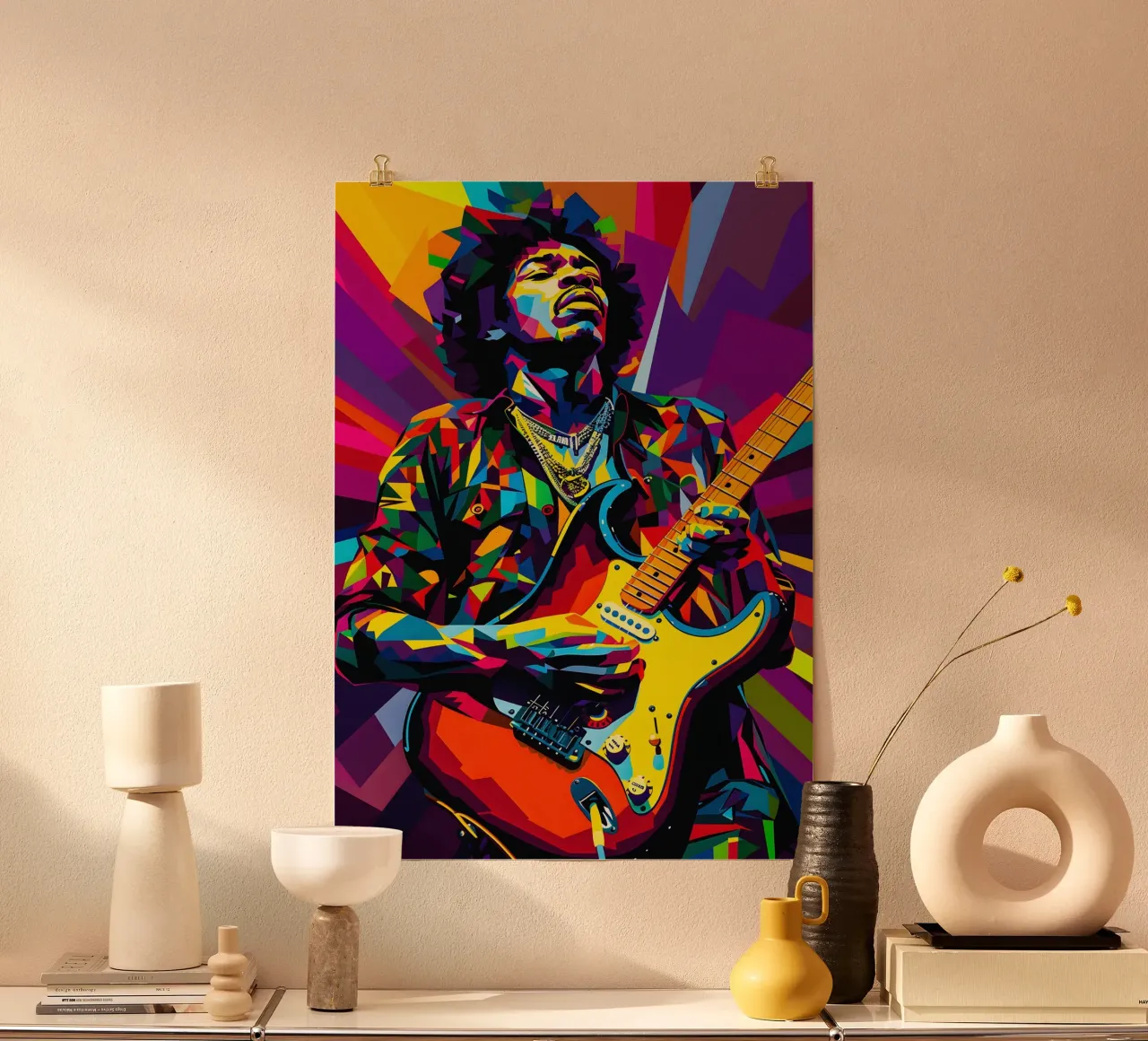 Jimi Hendrix poster con telaio in plastica da HopeStudio