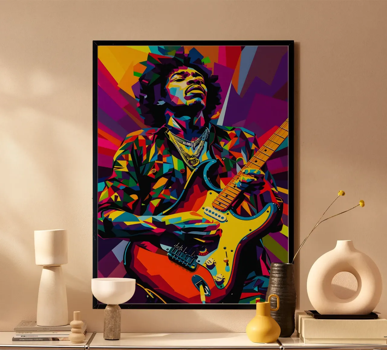 Jimi Hendrix poster con telaio in plastica da HopeStudio