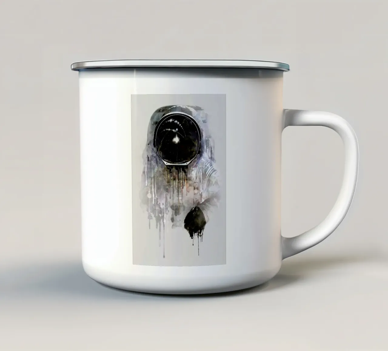 The Astronaut enamel mug by Dániel Taylor