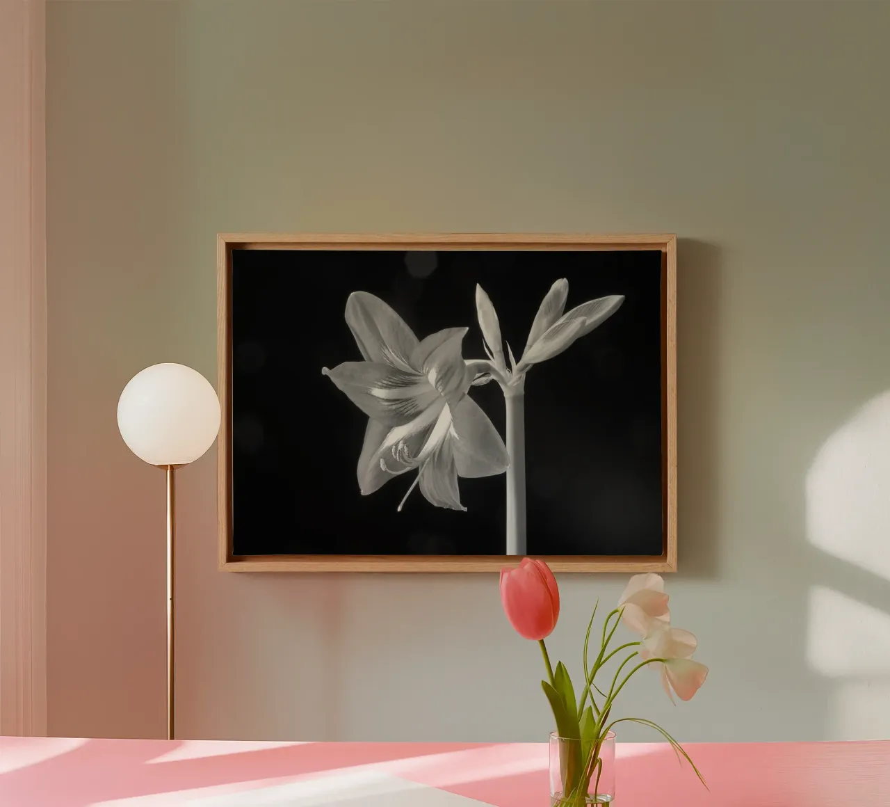 Amaryllis tela con Cornice a cassetta da anderm