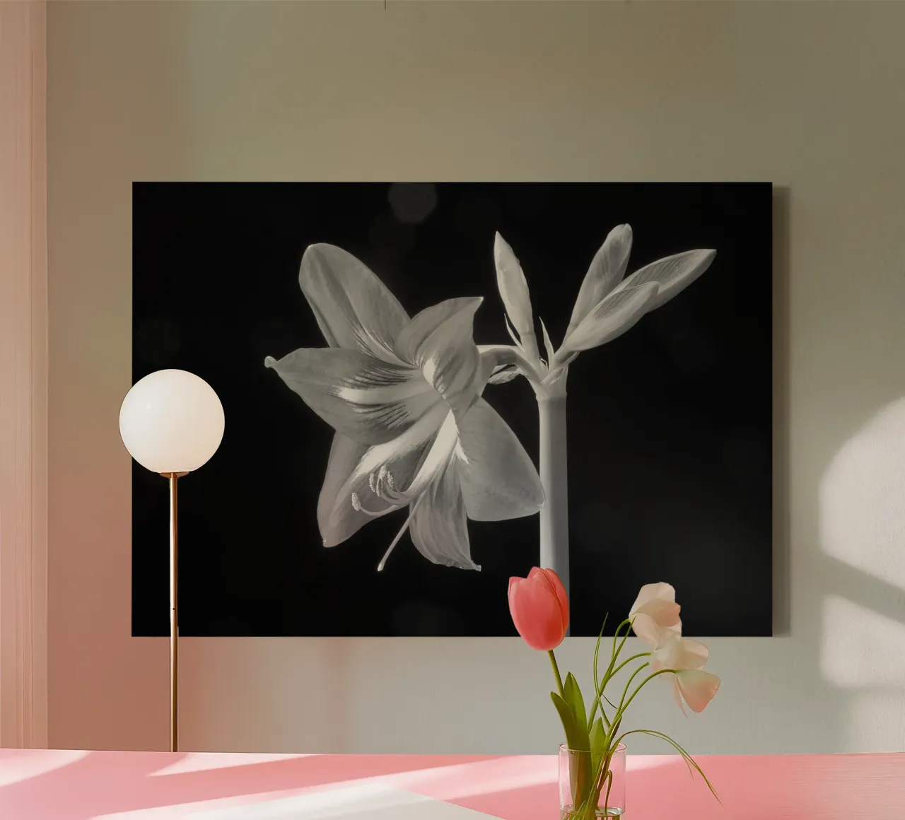 Amaryllis tela con Cornice a cassetta da anderm