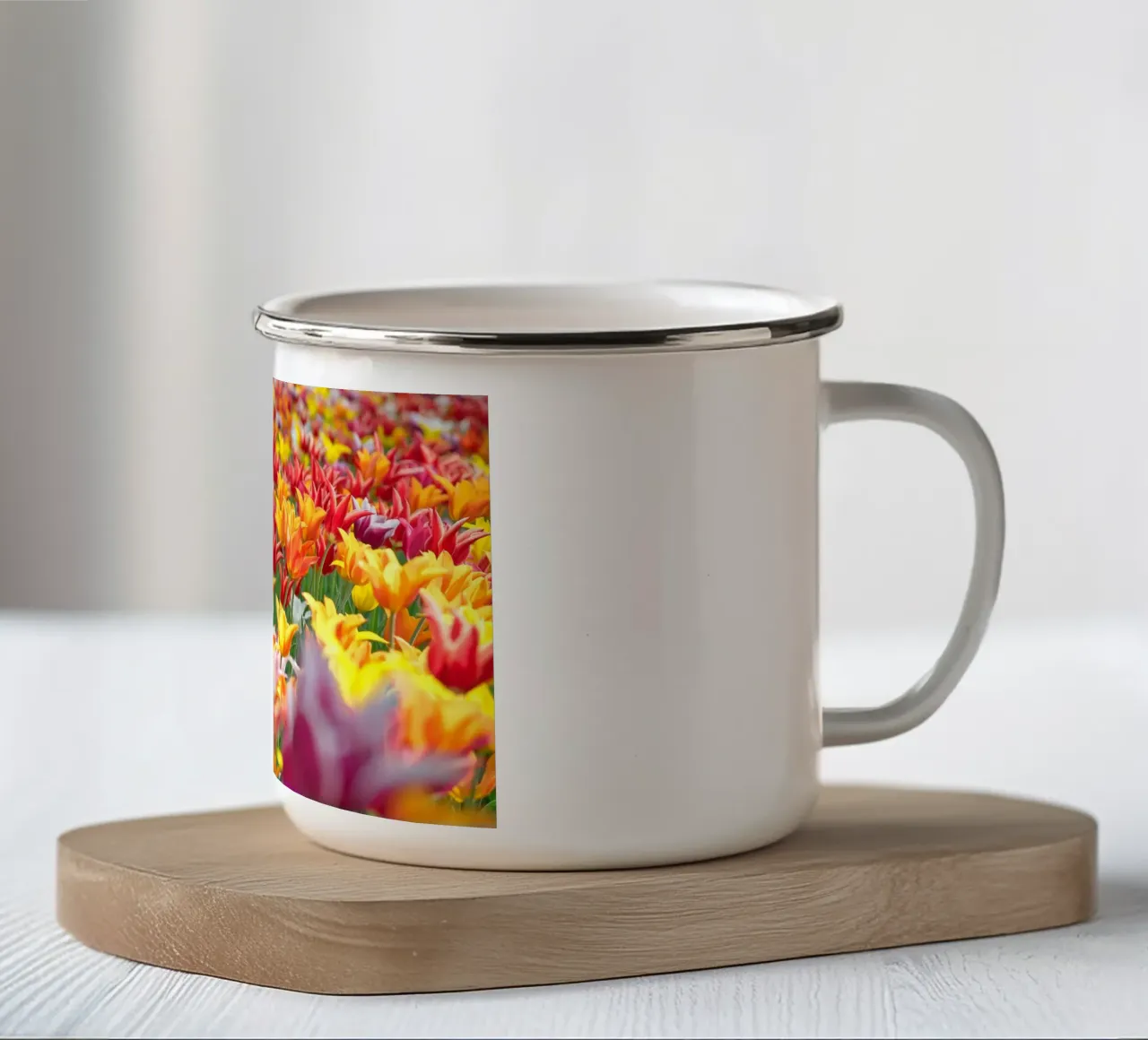 Tulipani colorati tazza in smalto da anderm