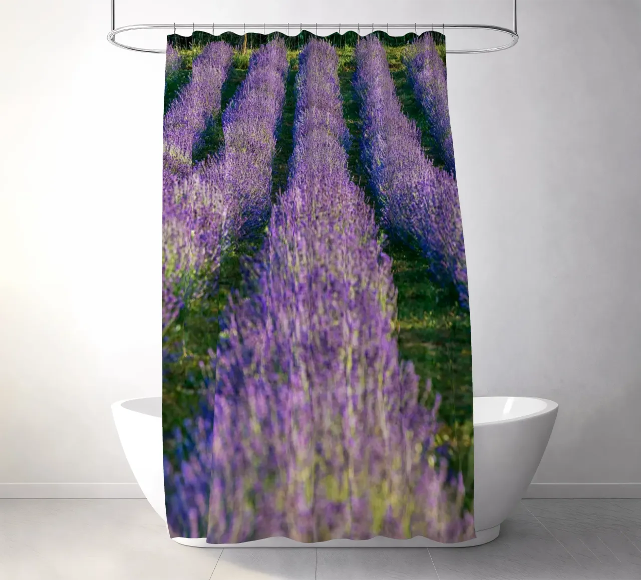 Levander field shower curtain by anderm