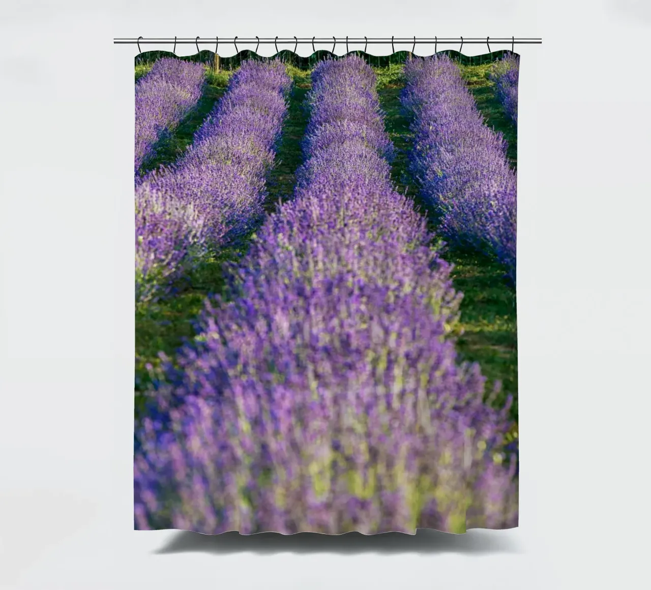 Levander field shower curtain by anderm