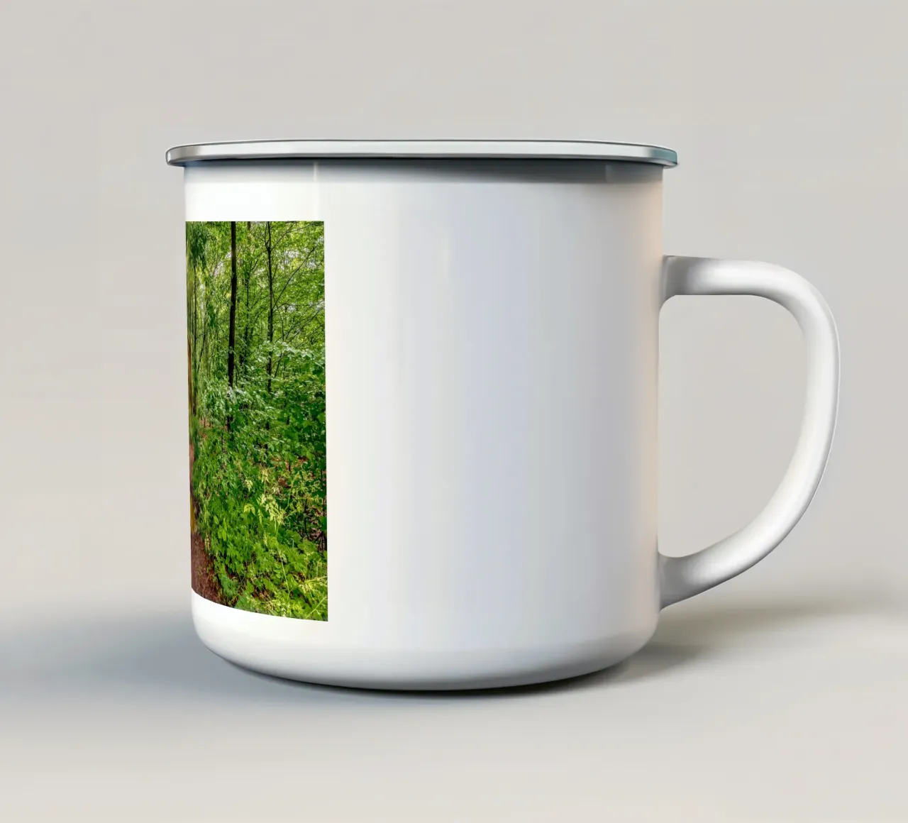 Foresta dopo la pioggia tazza in smalto da anderm