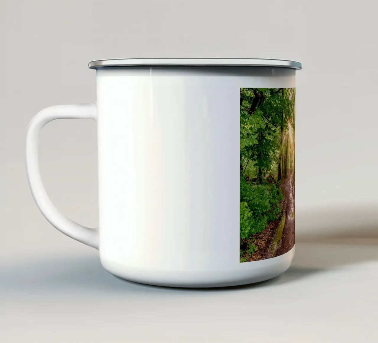 Foresta dopo la pioggia tazza in smalto da anderm