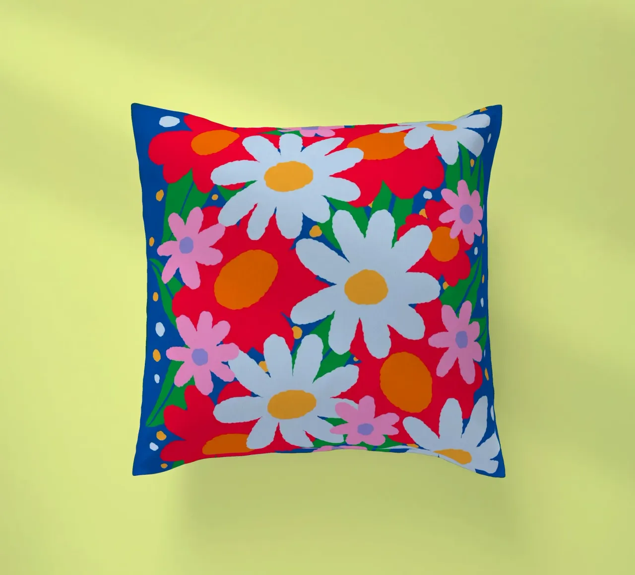 Fiori colorati e audaci cuscino da Wackapacka