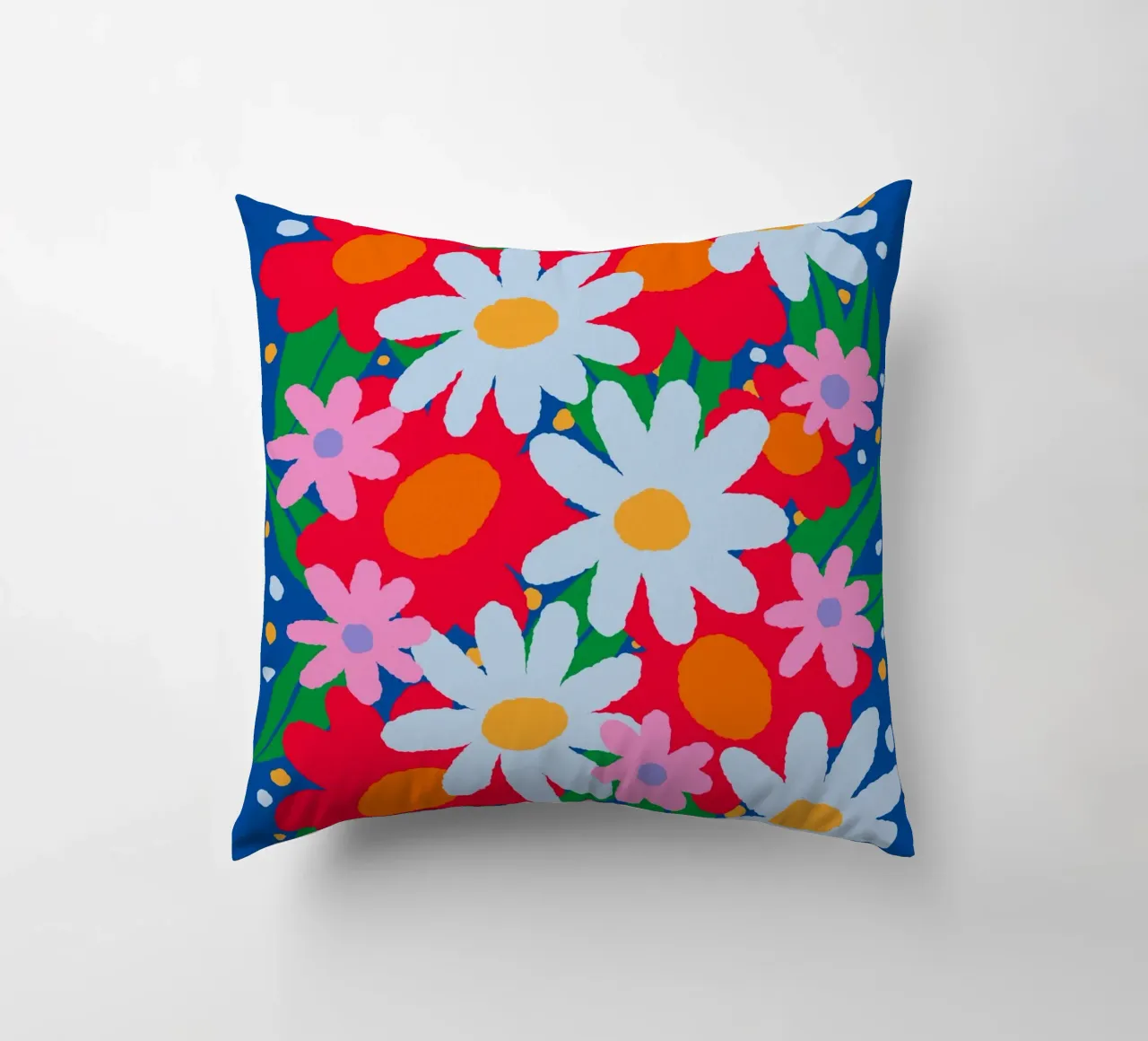 Fiori colorati e audaci cuscino da Wackapacka