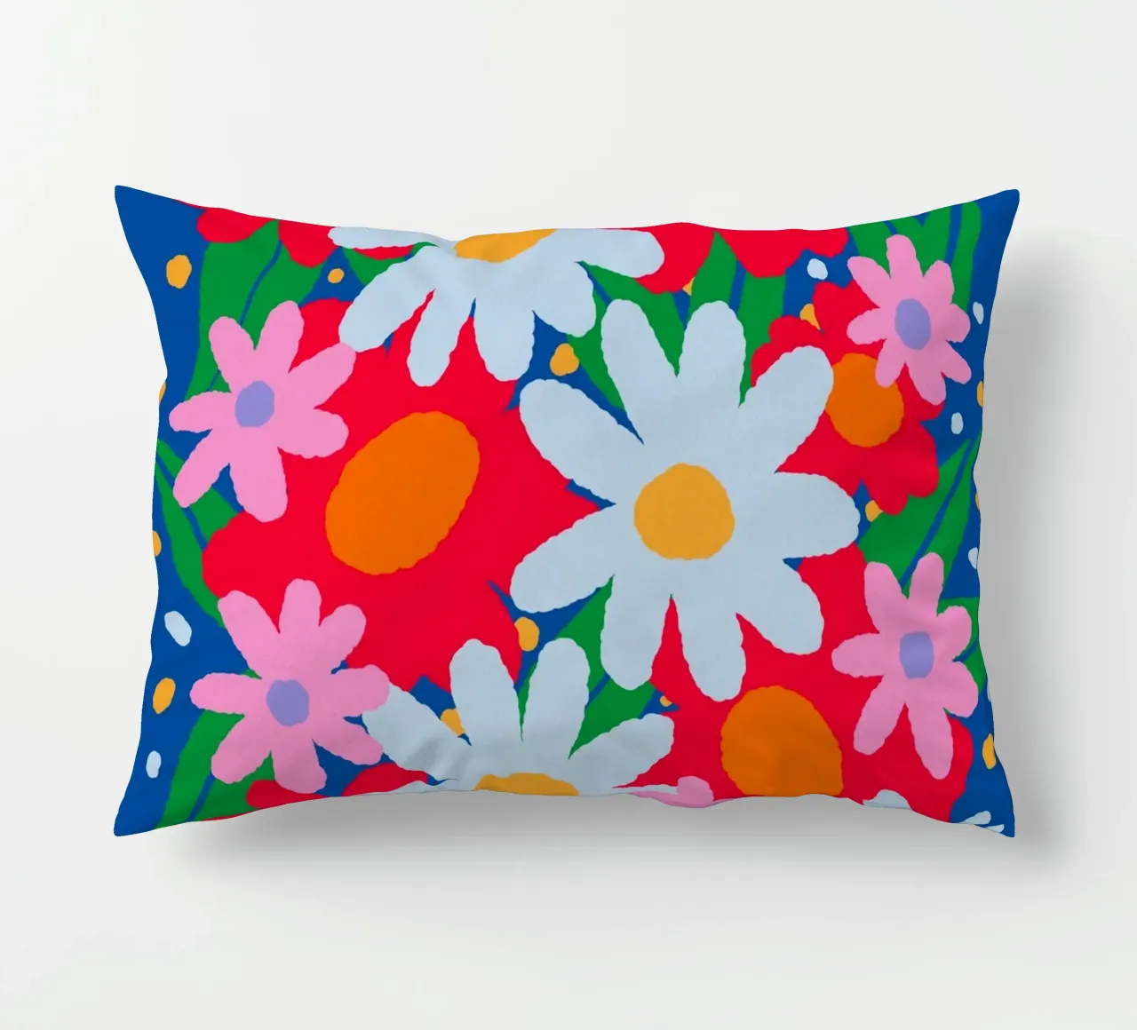 Fiori colorati e audaci cuscino da Wackapacka