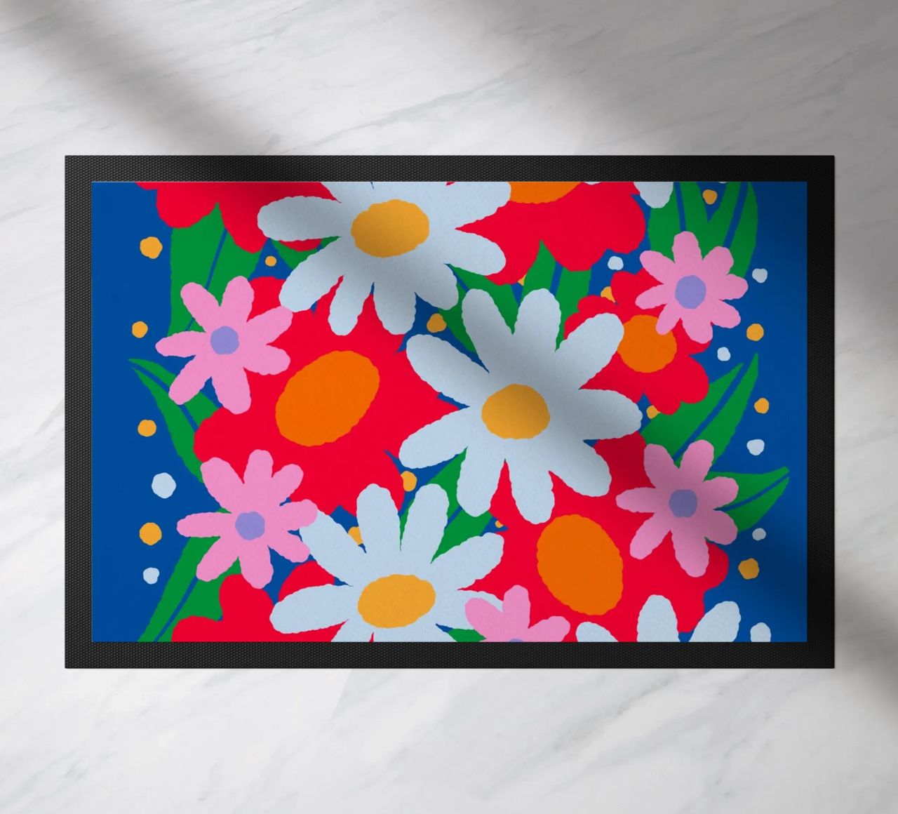 Fiori colorati e audaci zerbino da Wackapacka