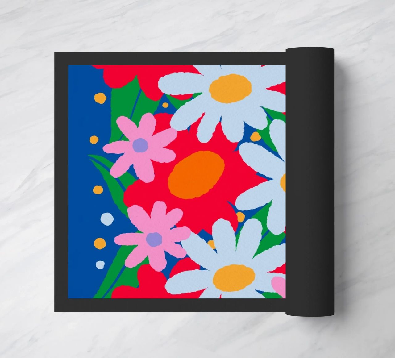 Fiori colorati e audaci zerbino da Wackapacka