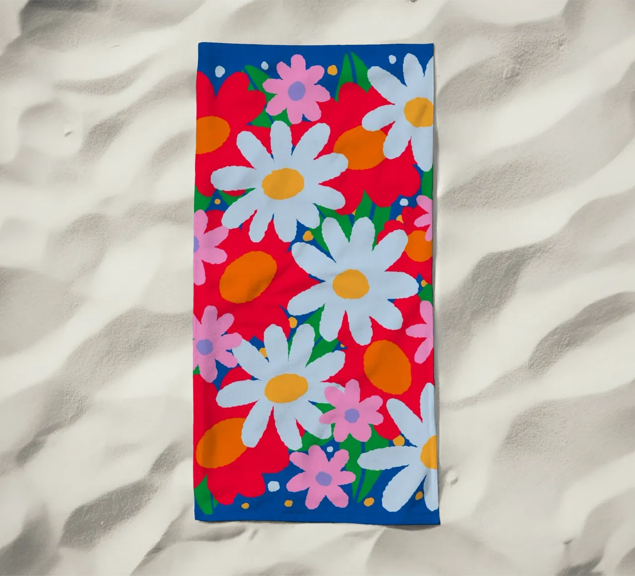 Fiori colorati e audaci telo mare da Wackapacka