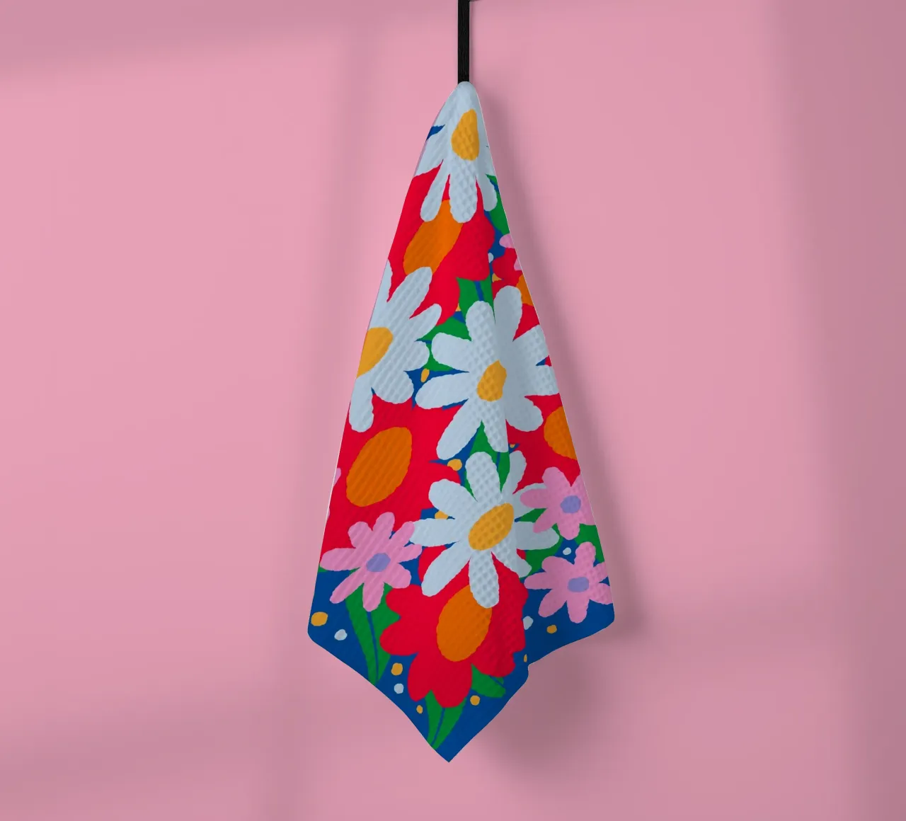 Fiori colorati e audaci canovaccio da cucina da Wackapacka