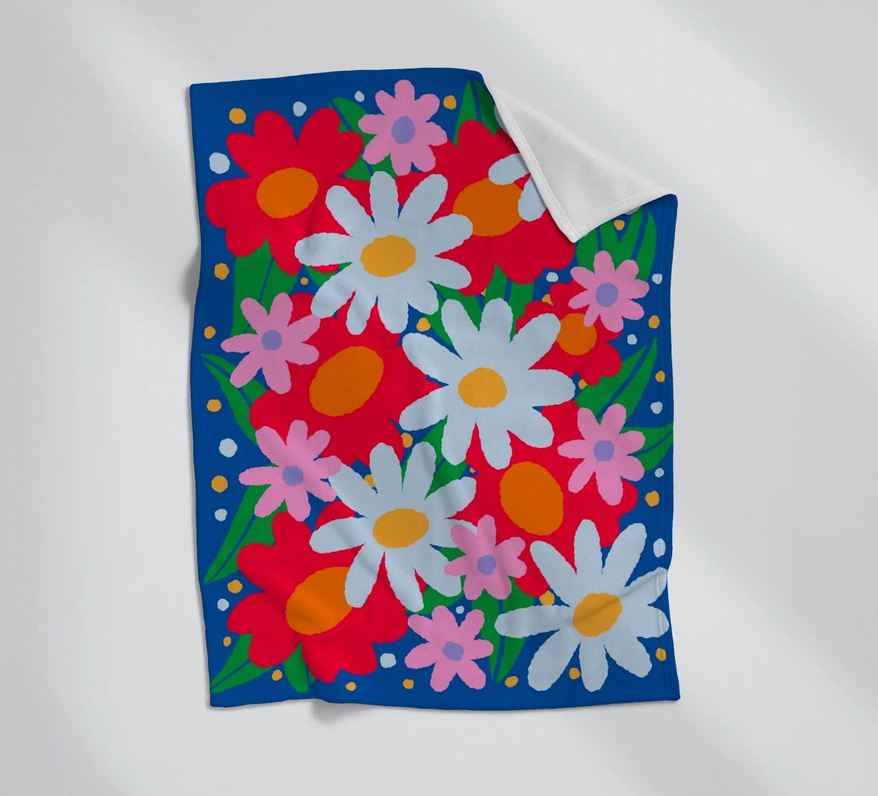 Fiori colorati e audaci coperta in pile da Wackapacka